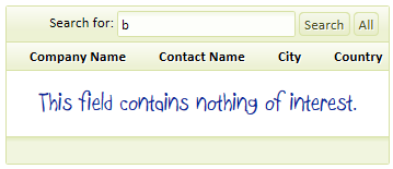 Modified 'No records found' message